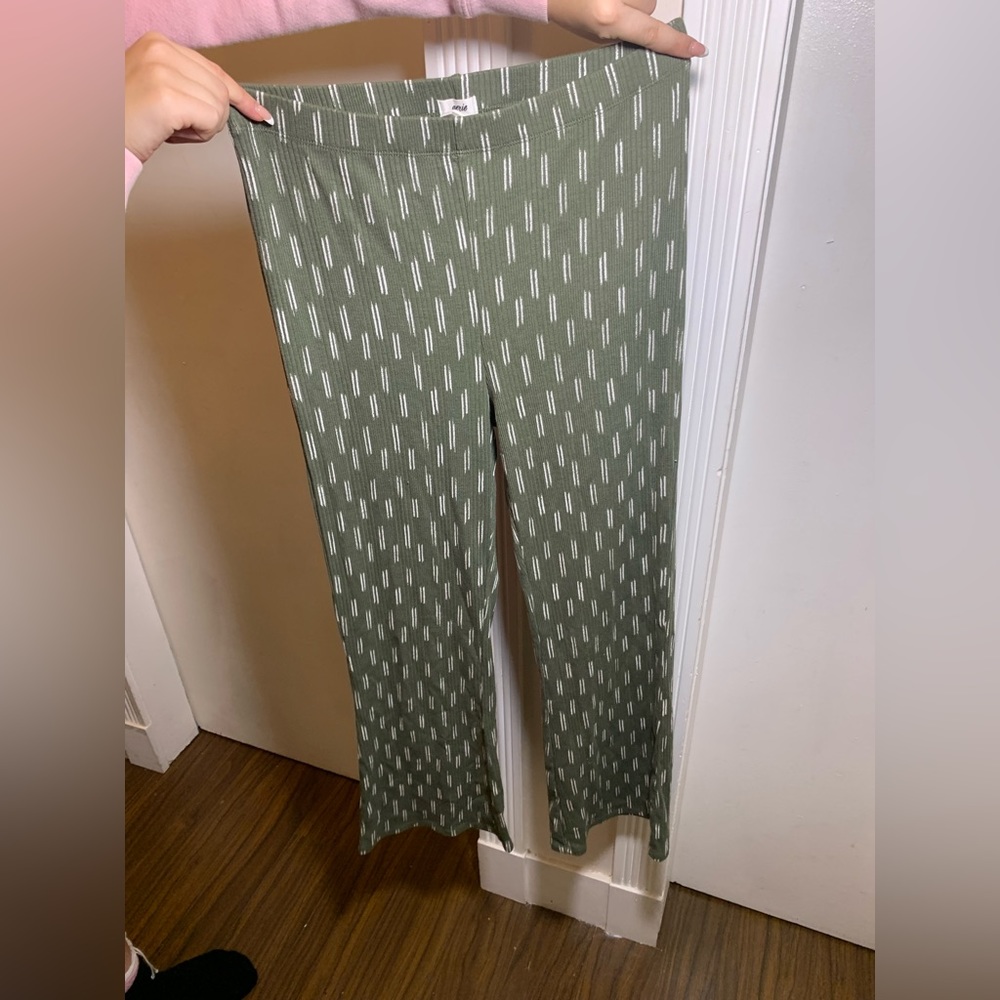 BOHO GREEN FLARE LEG PANTS
